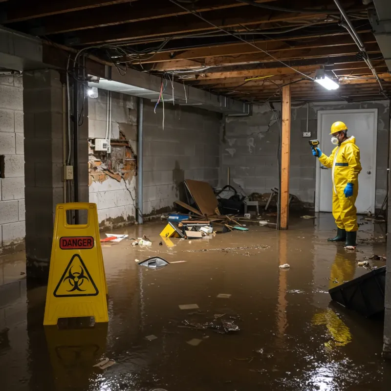 Flooded Basement Electrical Hazard in Cuyahoga Falls, OH Property